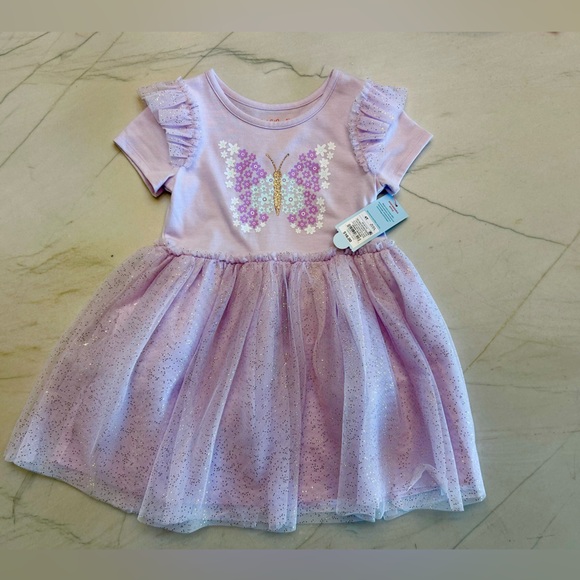 Cat & Jack Purple Sparkle Tule Butterfly Dress - Picture 1 of 3
